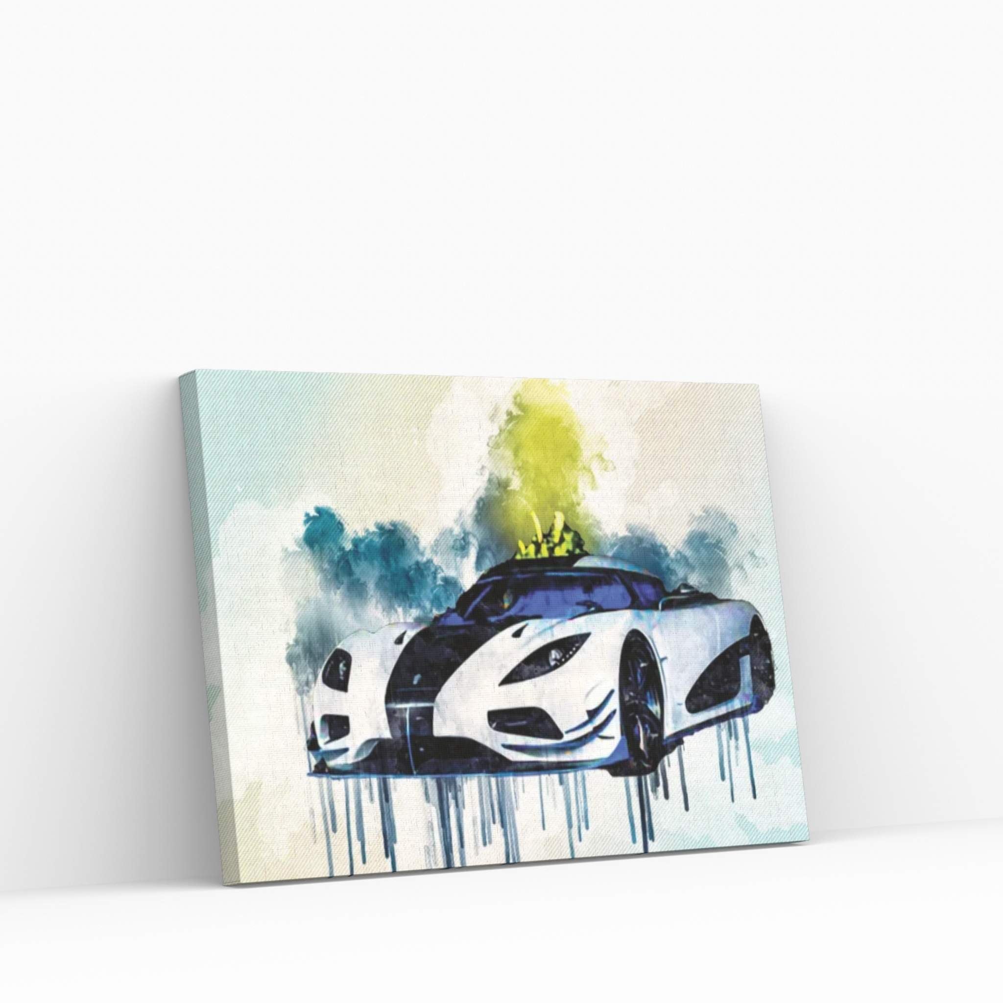 Koenigsegg Agera Hypercar Sports Cars Tuning White Canvas Wall Art - Y Canvas