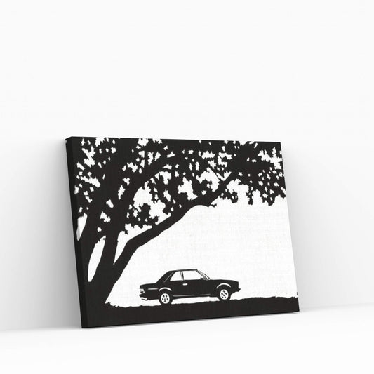 Car Under The Tree Canvas Wall Art - Y Canvas