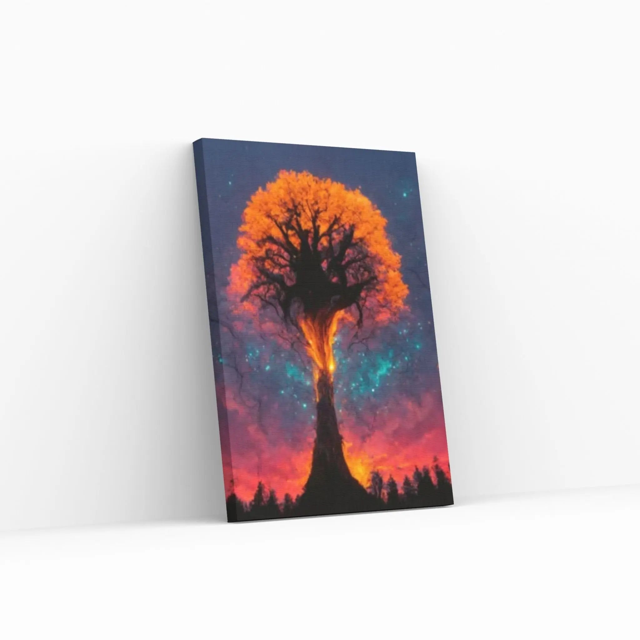 Forest Tree Canvas Wall art, Day Night Tree Forest Tree Canvas Wall Art Poster - Y Canvas