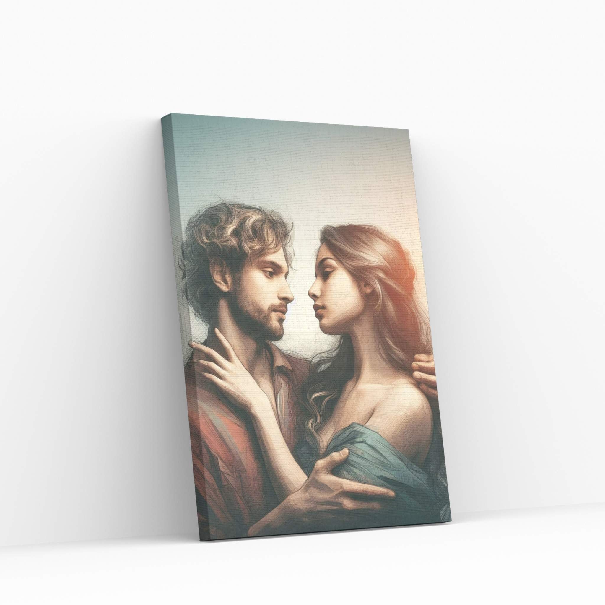 Love Couple Renaissance Style Canvas Wall Art - Y Canvas