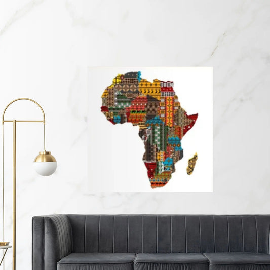 African Africa Map Canvas Wall Art in Pattern Style Art Canvas Poster/Printed Picture Wall Art Decoration / Vintage Map,Africa Map - Y Canvas