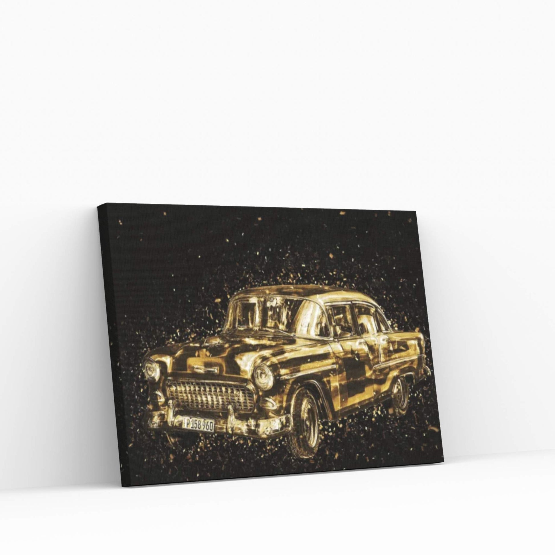 Golden - Classic Car Canvas Wall Art - Y Canvas