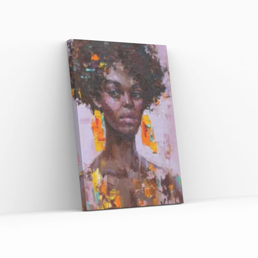 Black Woman Portrait, Afro Art, Colorful Wall Art,African Woman Makeup Wall Art - Y Canvas