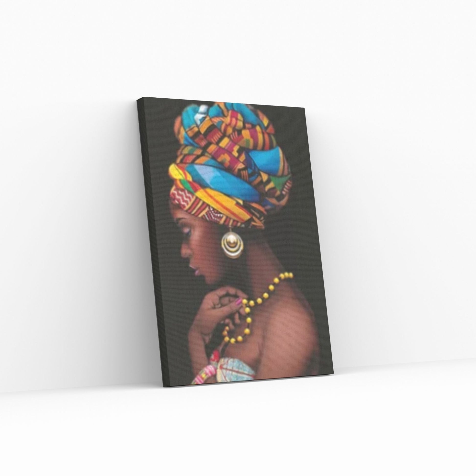 African Art Wall Decor, African Woman Makeup Wall Art, Abstract Canvas Art - Y Canvas