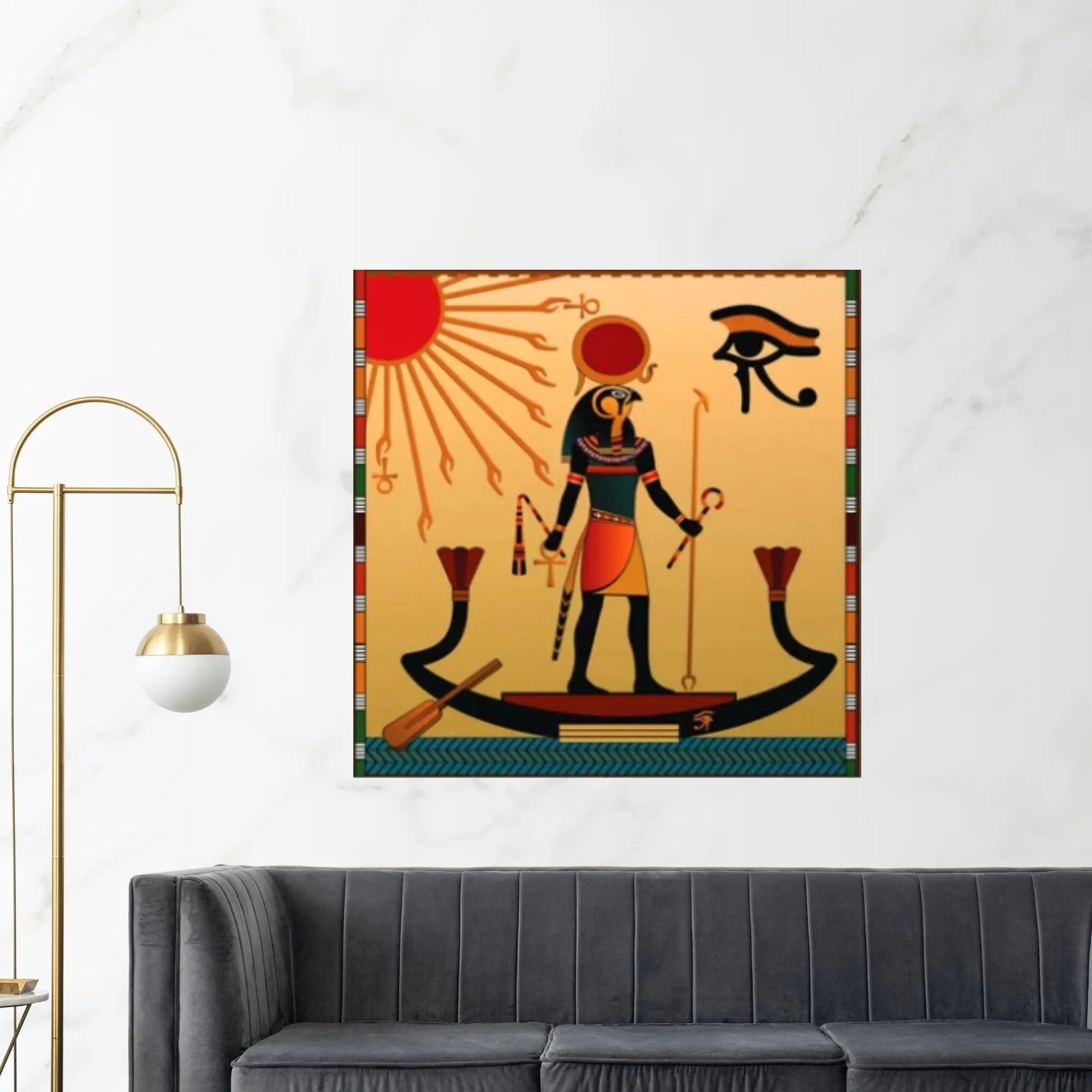 Sun God Ra Canvas Art, Egyptian God Artwork, Eye of Ra Poster Art, Egyptian Mythology Wall Art, Ancient Egyptian Wall Decor - Y Canvas