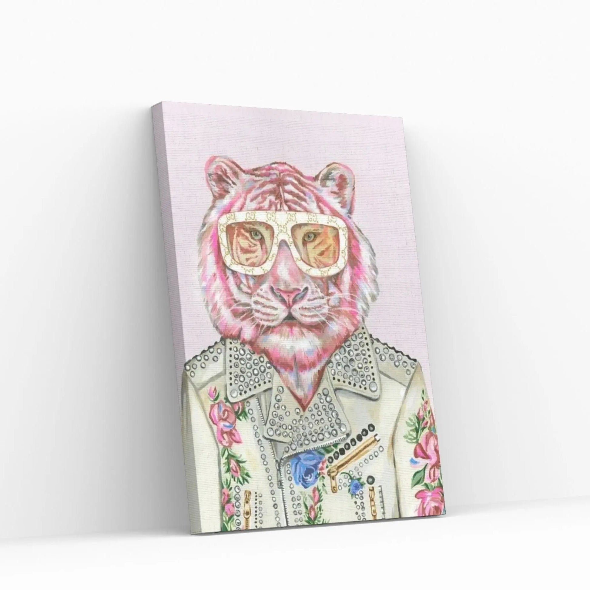 Gucci Pink Tiger Canvas Wall Art - Y Canvas