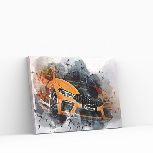 G-Power G8M Hurricane Rs Orange Sports Coupe BMW M8 F92 Exterior Canvas Wall Art - Y Canvas