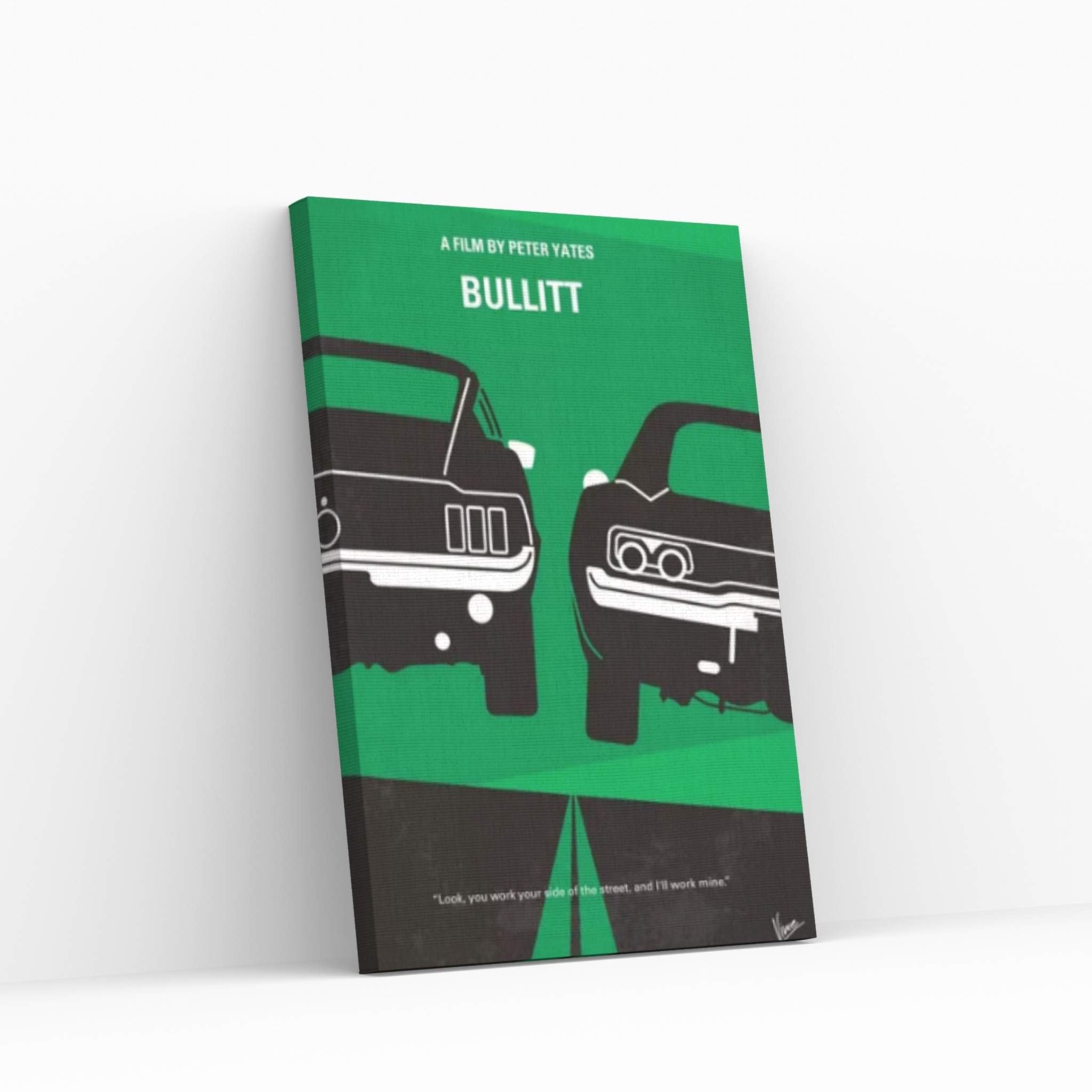 Bullitt Minimal Movie Poster Canvas Wall Art - Y Canvas