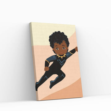 Black Panther Kid Canvas Wall Art - Y Canvas