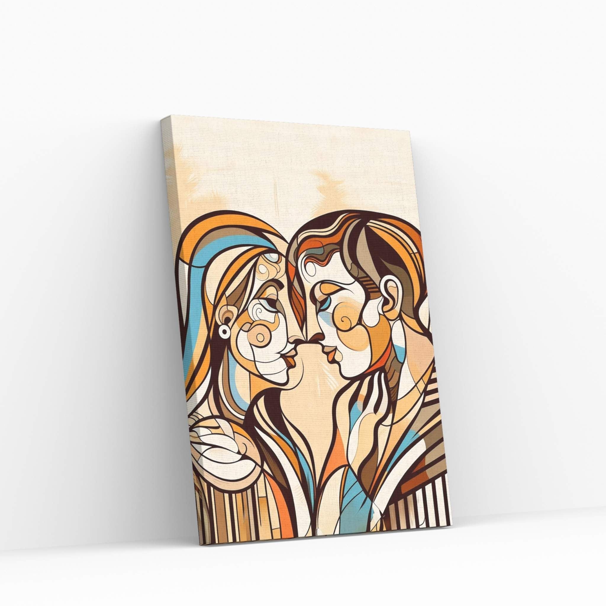 Love Couple Picasso Style Canvas Wall Art - Y Canvas