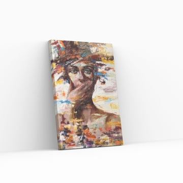 Black Woman Portrait, Afro Art, African Woman Makeup Wall Art - Y Canvas