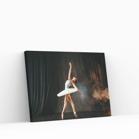 Ballerina Woman in White Dress Canvas Art Wall Decor - Y Canvas