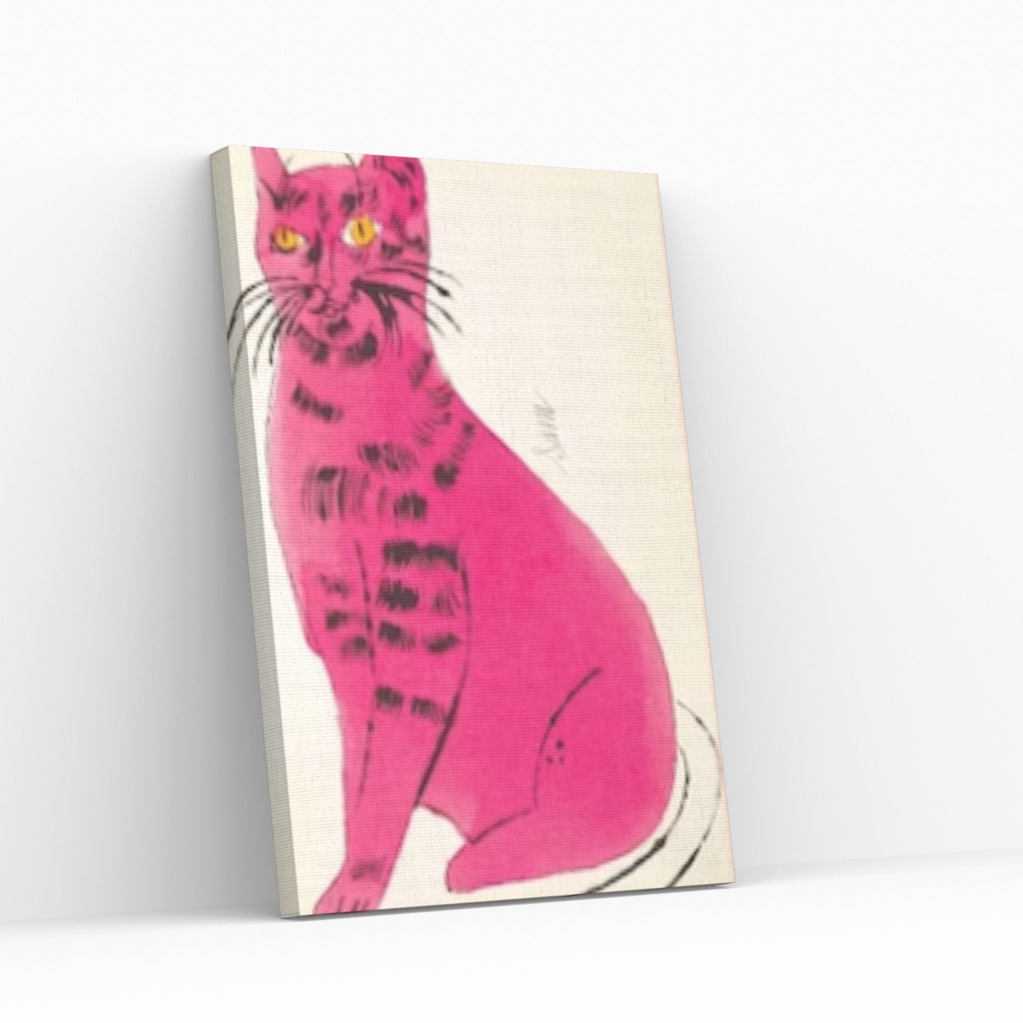 Andy Warhol Pink Cat Pop Art Canvas Wall Art, Cat Sam poster, Cat Print, Contemporary Art Print - Y Canvas