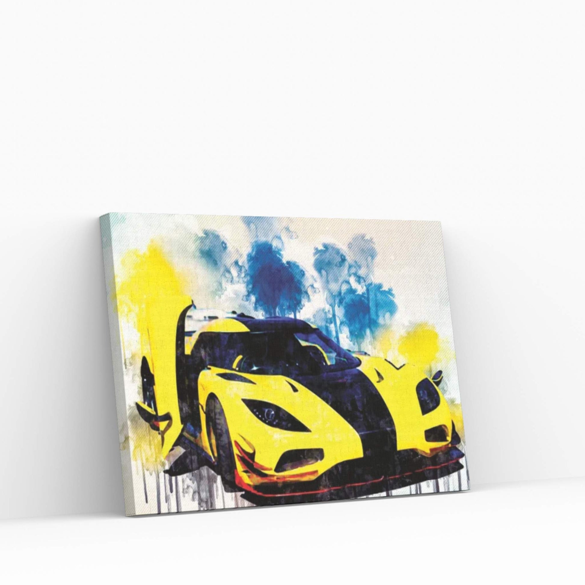 Koenigsegg Agera R Hypercar Sports Cars Yellow Canvas Wall Art - Y Canvas