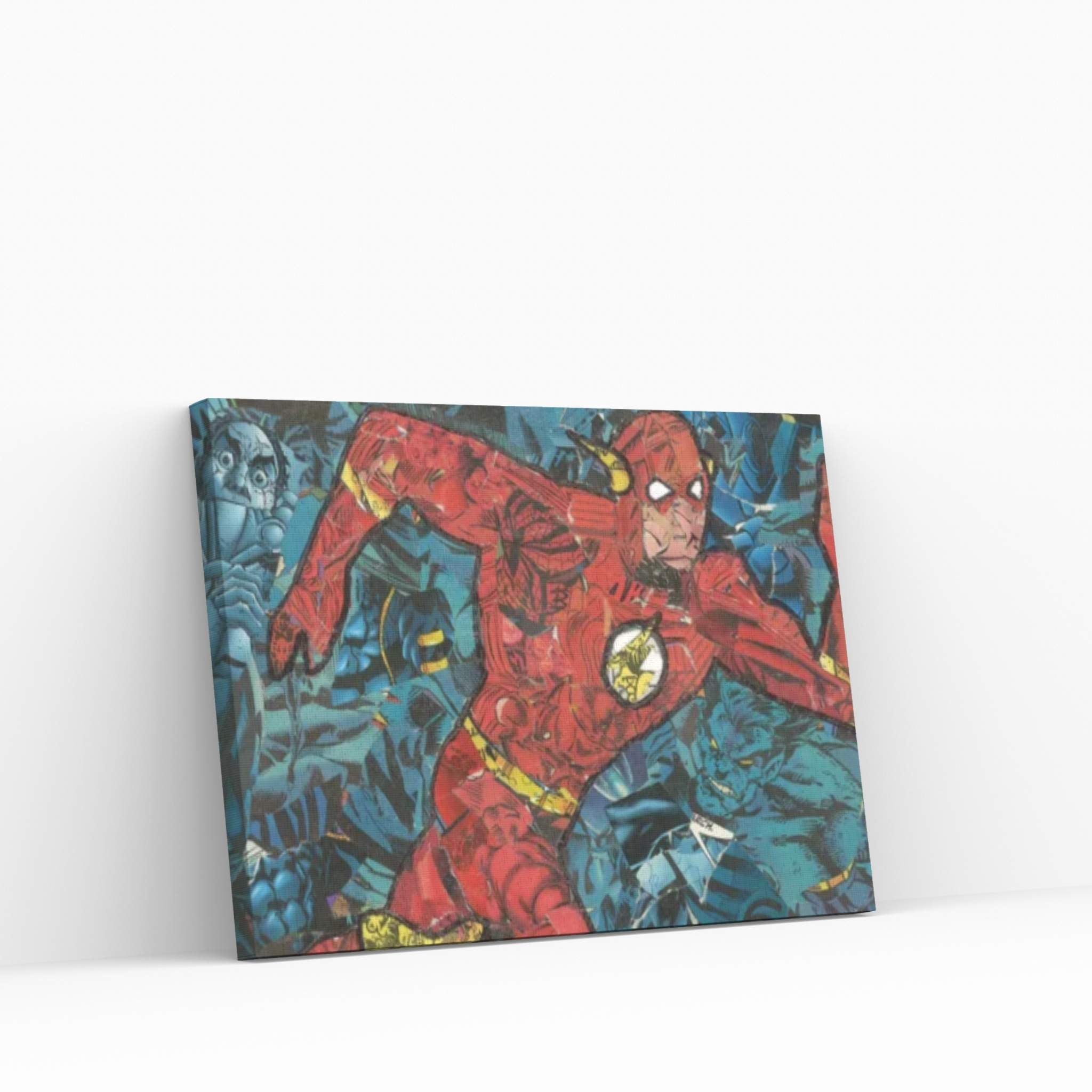 The Flash Comic Collage Canvas Wall Art - Y Canvas