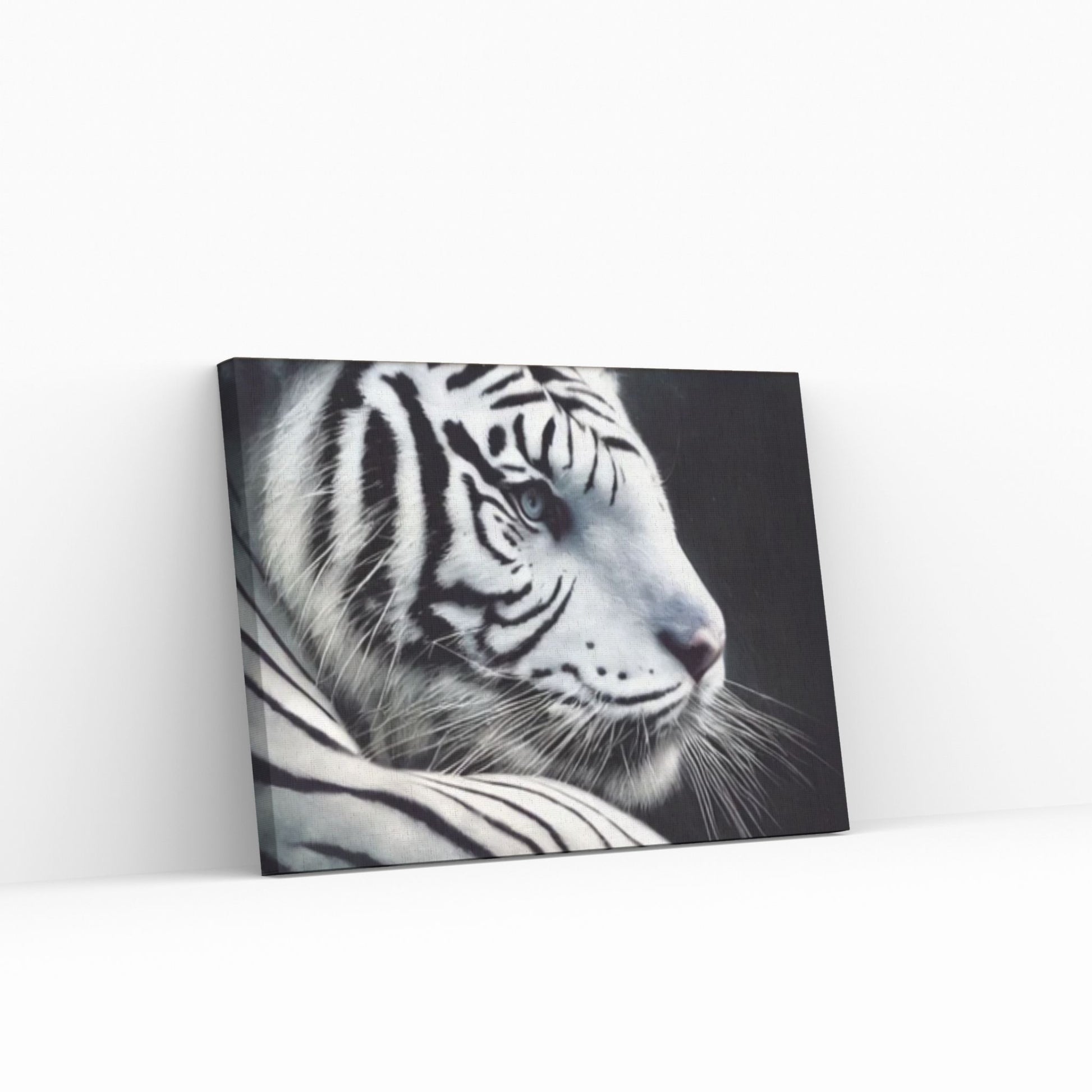 Abstract Anime Animal Tiger White Black Wall Art, Animal Modeling Wall Art Canvas - Y Canvas