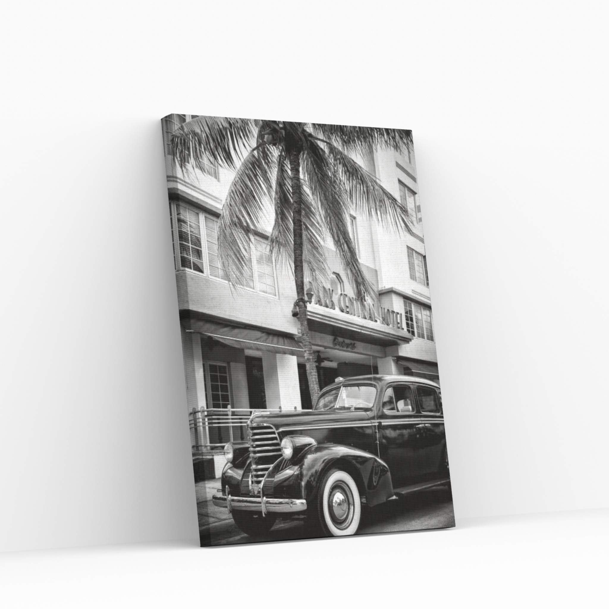 Vintage Car & Art Deco District Canvas Wall Art - Y Canvas