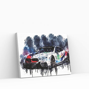 2018 BMW M8 GTE Vehicle CDXXVIII Canvas Wall Art - Y Canvas