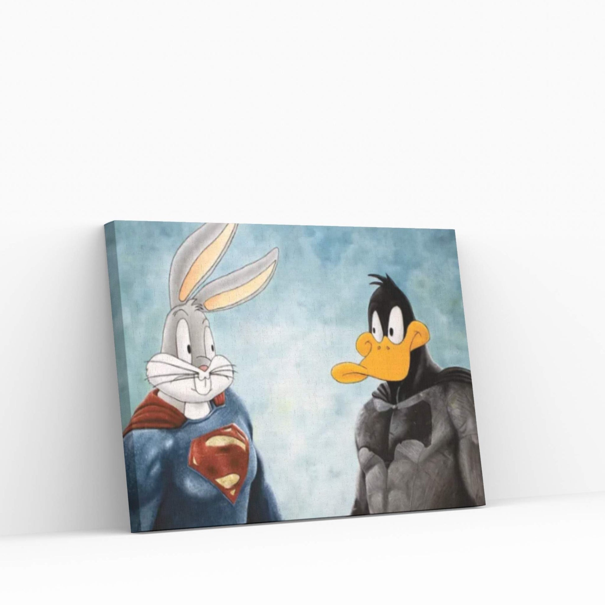 Batduck V Superbunny Canvas Wall Art - Y Canvas