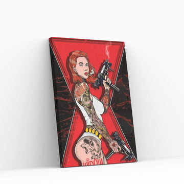 Black Widow Canvas Wall Art - Y Canvas