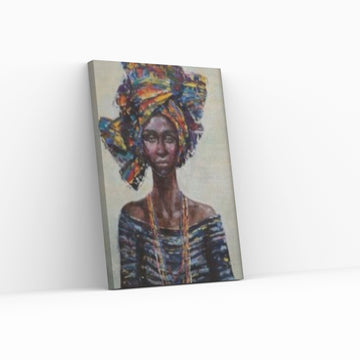 Black Woman Portrait, Afro Art, Colorful Wall Art,African Woman Makeup Wall Art - Y Canvas