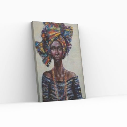 Black Woman Portrait, Afro Art, Colorful Wall Art,African Woman Makeup Wall Art - Y Canvas