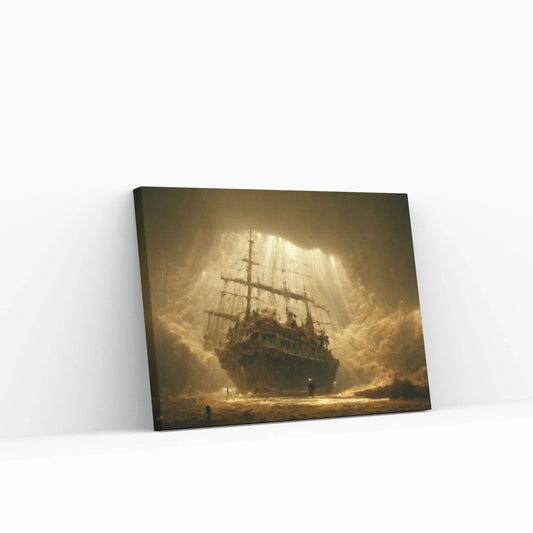 Ship Wars Wall Art,Pirate Ship Framed Canvas - Canvas Wall Art Luxury Decor for Room - Y Canvas