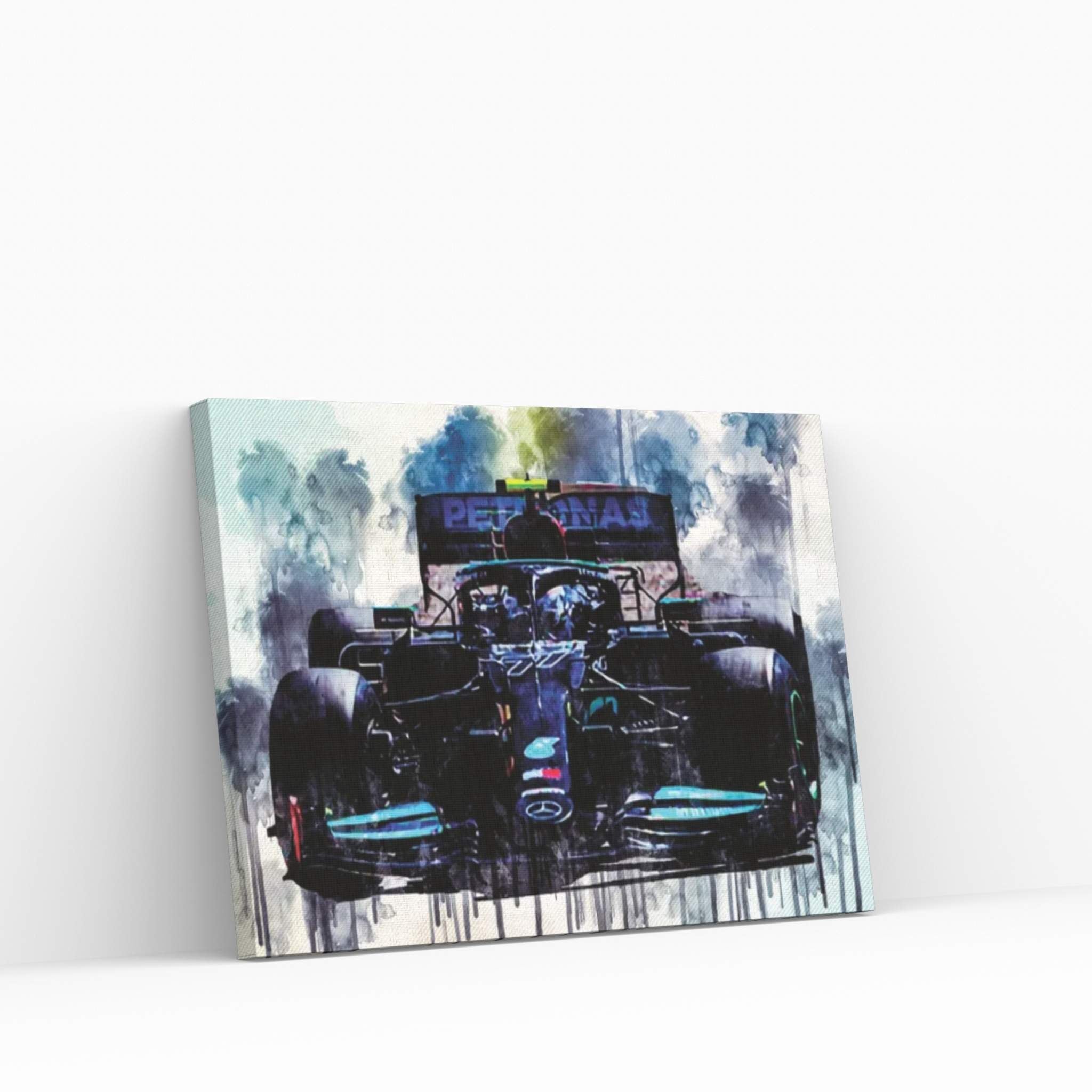 Valtteri Bottas Raceway 2021 Mercedes-Amg F1 W12 Mercedes-Amg Petronas Formula One Team British Racing Drivers Formula 1 F1 Canvas Wall Art - Y Canvas