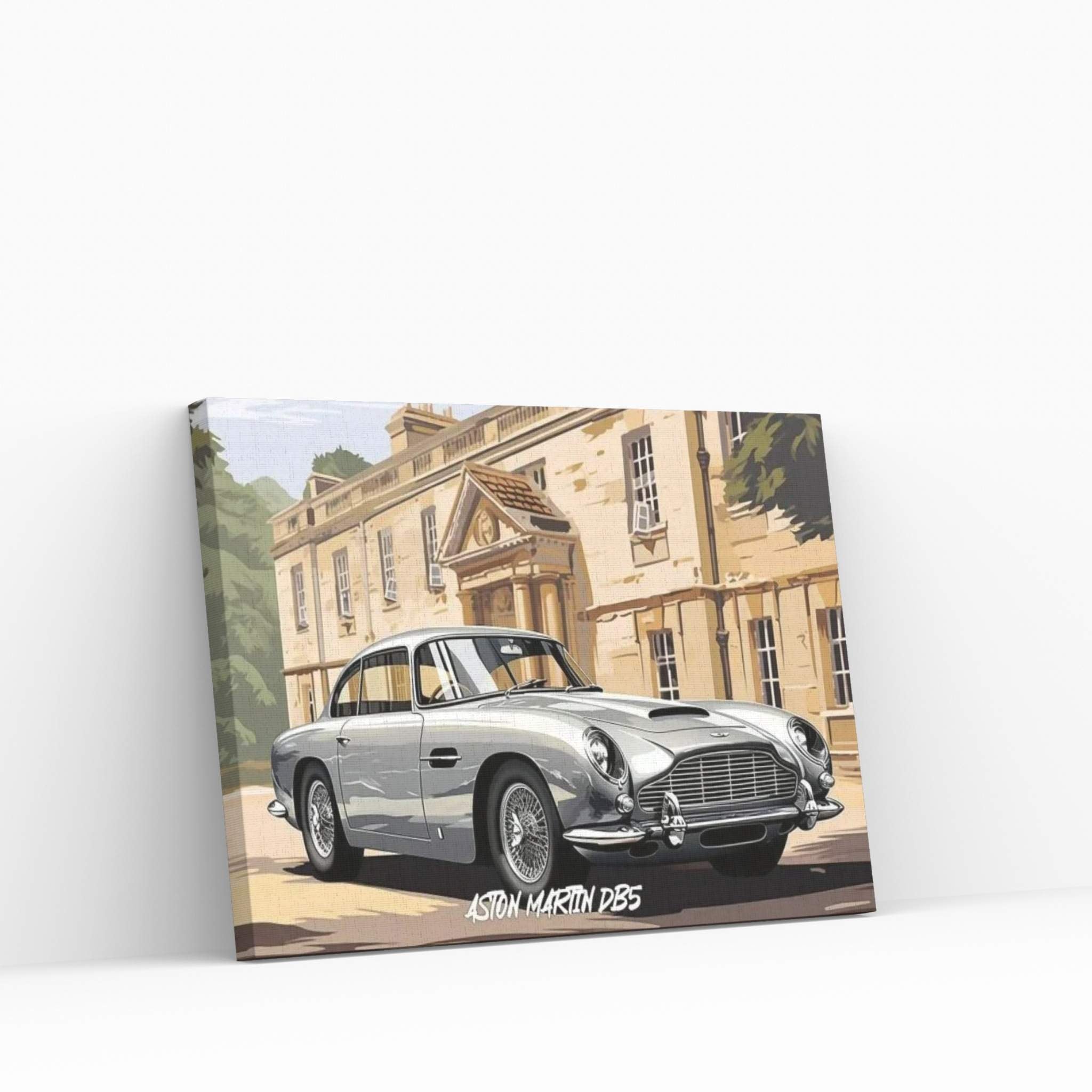 Aston Martin DB5 Comic Canvas Wall Art - Y Canvas