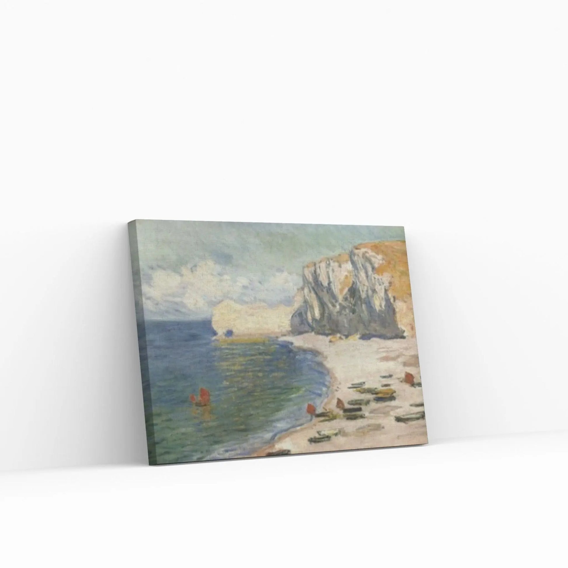 Claude Monet Exhibition Canvas Wall Art Poster, The Beach and the Falaise d'Amont Claude Monet - Y Canvas