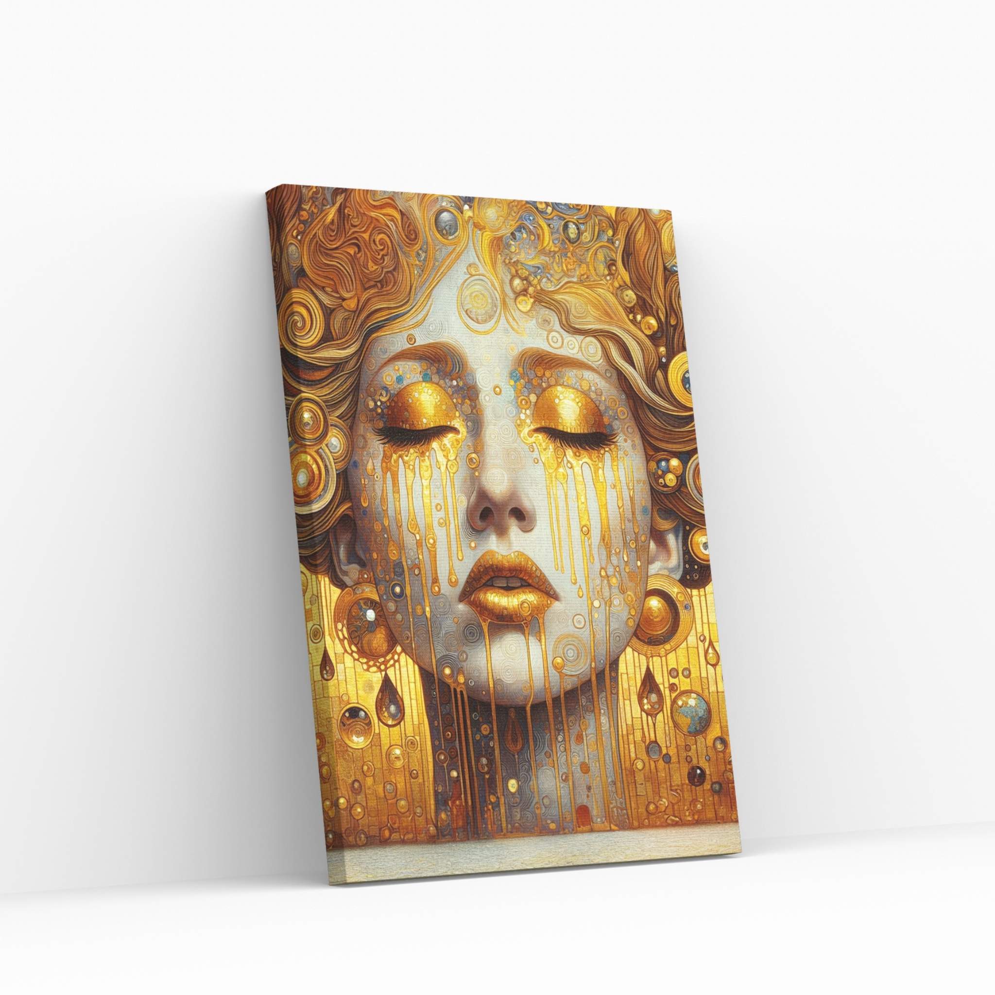 The Golden Tears Gustav Klimt Modern Abstract Reproduction Canvas Wall Art - Y Canvas