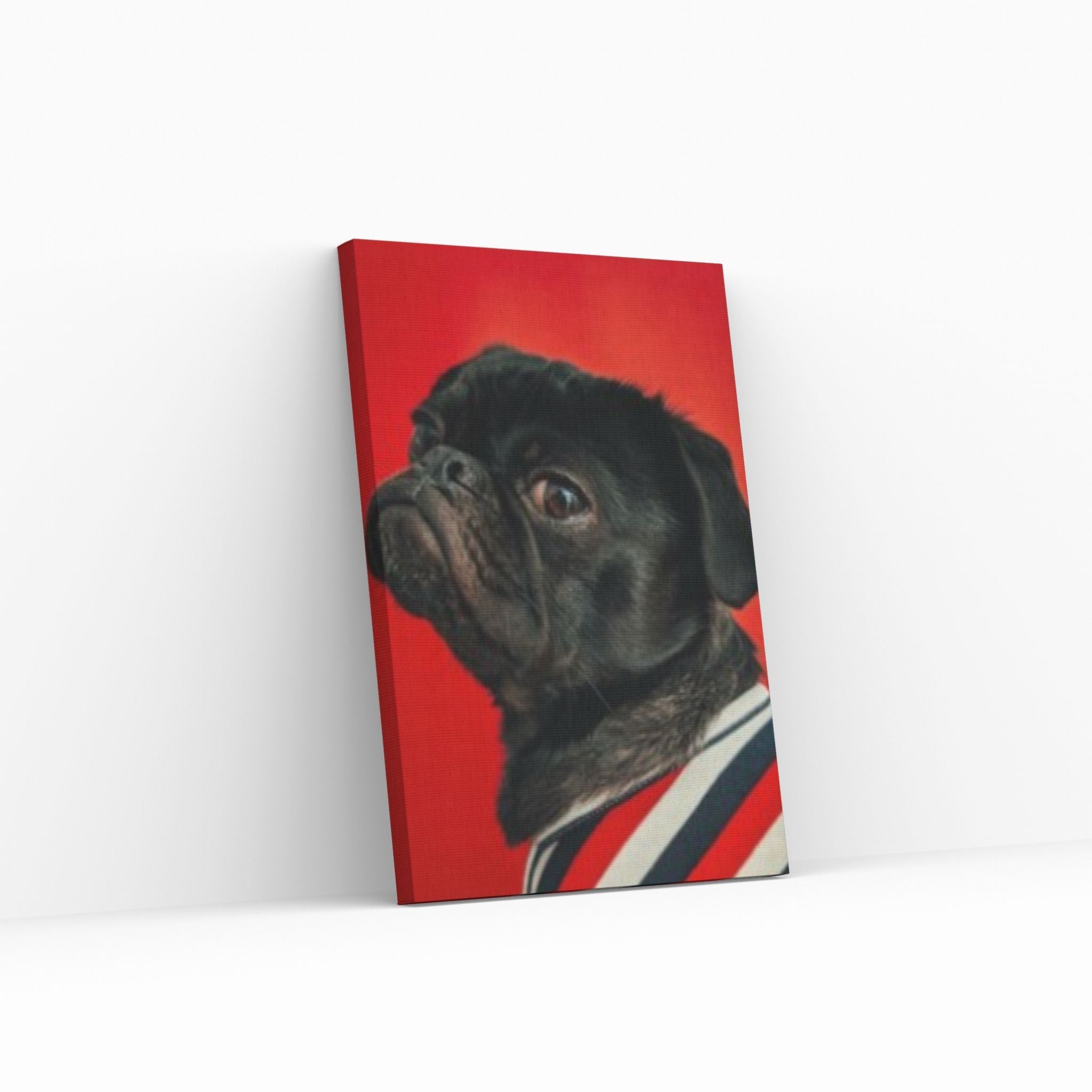 Pop Art Pug Dog Canvas Print Wall Art, Fanny Retro Vintage Art - Y Canvas