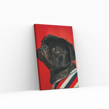 Pop Art Pug Dog Canvas Print Wall Art, Fanny Retro Vintage Art - Y Canvas