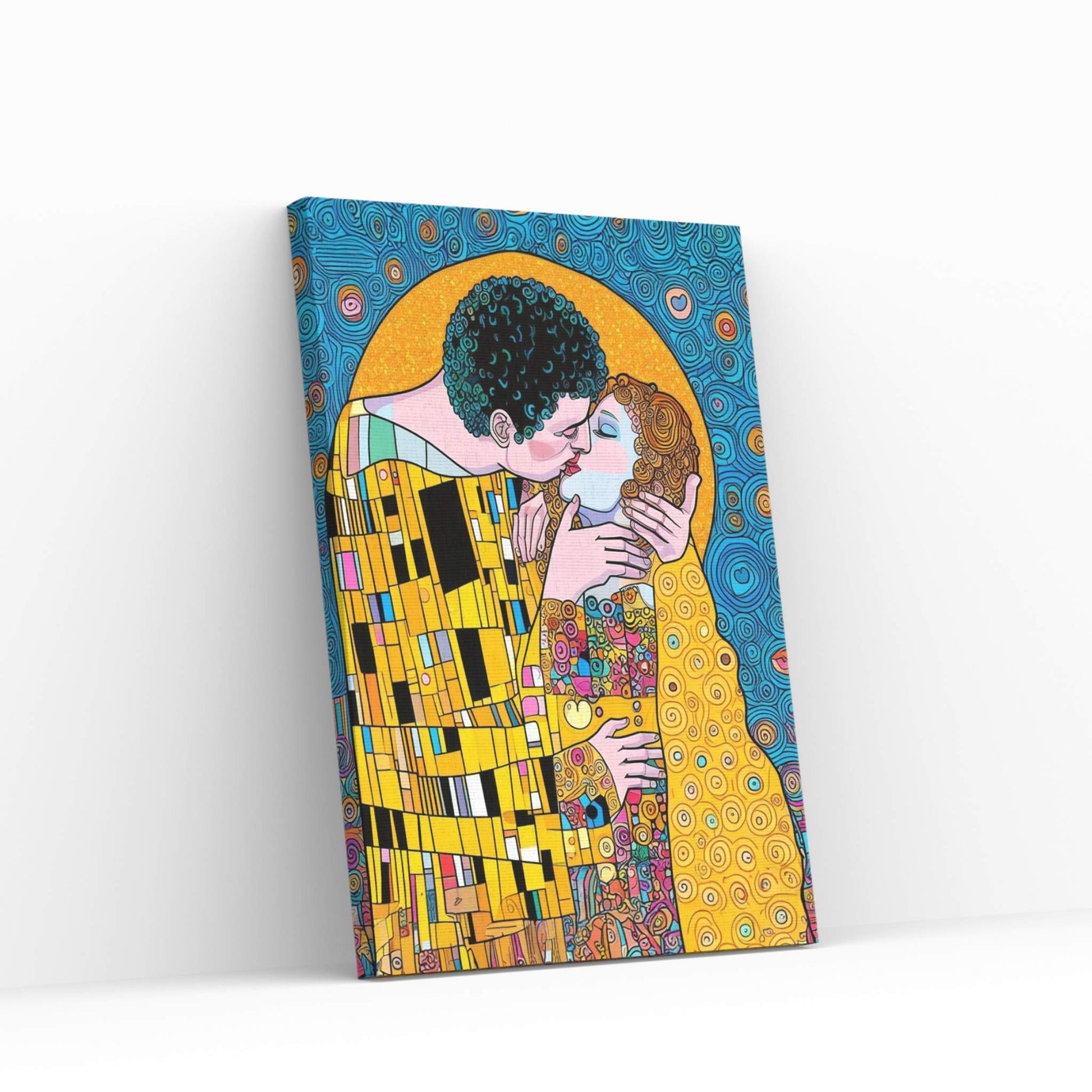 Gustav Klimt's The Kiss: Canvas Wall Art Reproduction Home Decor - Y Canvas