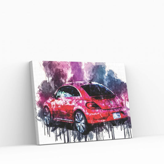 2017 Volkswagen Pink Beetle Limited Vehicle CCCXVIII Canvas Wall Art - Y Canvas