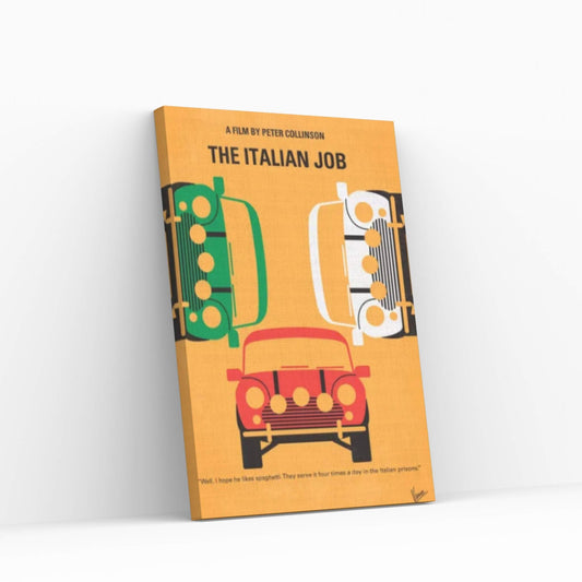 The Italian Job Minimal Movie Poster Canvas Wall Art - Y Canvas