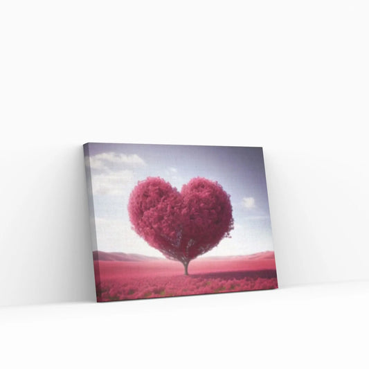 Heart Tree Canvas Wall Art Red Heart Shaped Tree - Landscape Wall Canvas Art - Y Canvas