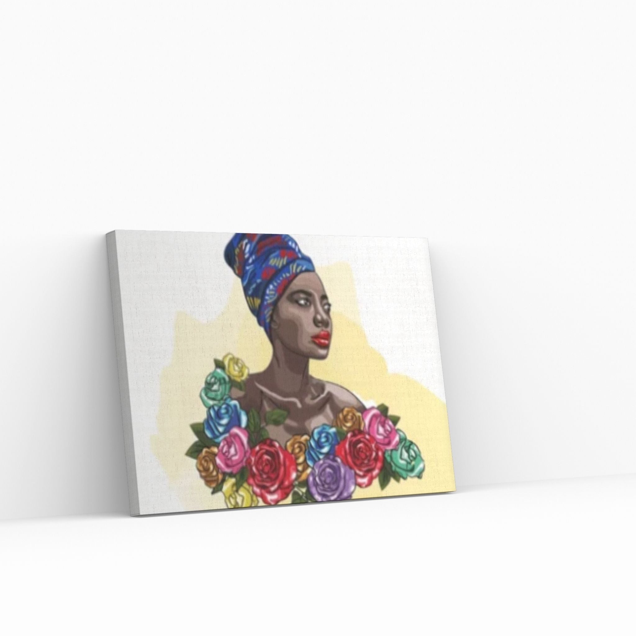 African Art Wall Decor, African Woman Makeup Wall Art, Modern Gold Lips Wall Art - Y Canvas