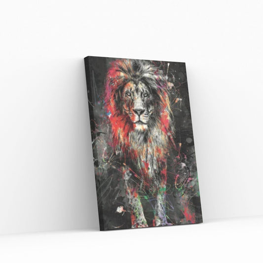 Lion Canvas Wall Art, Canvas Watercolor Home Decoration, Abstract Lion Painting Living Room Art, Animal Wall Art - Y Canvas