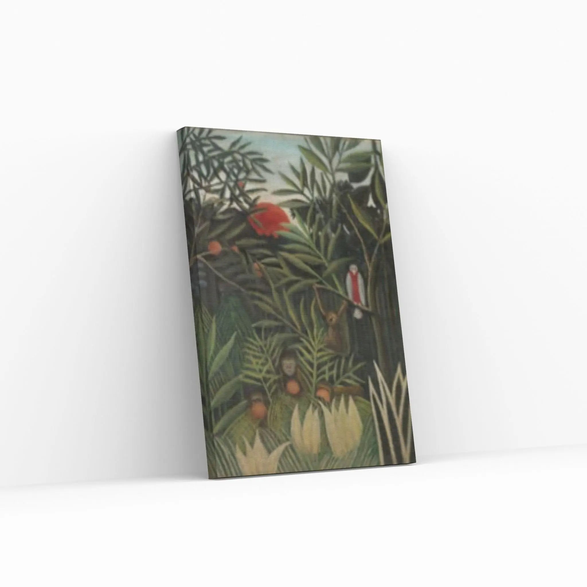 Henri Rousseau Monkeys and Parrot Canvas Wall Art Print, Henri Rousseau, Henri Rousseau Poster, Tropical Print Wall Art - Y Canvas