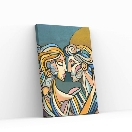 Love Couple Picasso Style Canvas Wall Art - Y Canvas