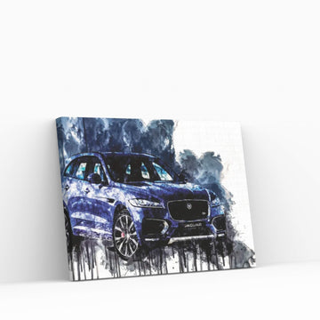 2017 Jaguar F PACE First Edition Canvas Wall Art - Y Canvas