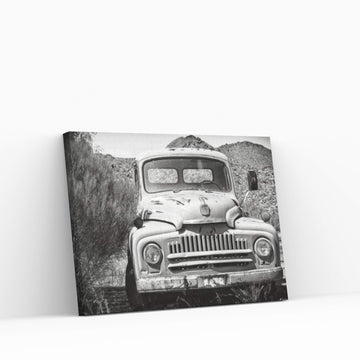 Black Arizona Series - Old Truck Canvas Wall Art - Y Canvas