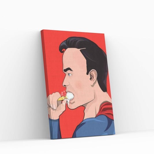 Superman Teeth Canvas Wall Art - Y Canvas