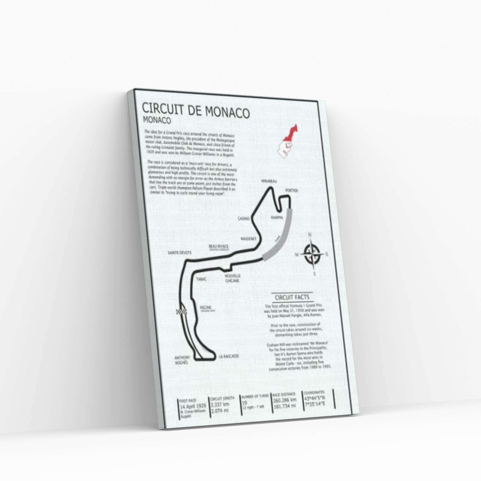 Monaco Circuit Canvas Wall Art - Y Canvas