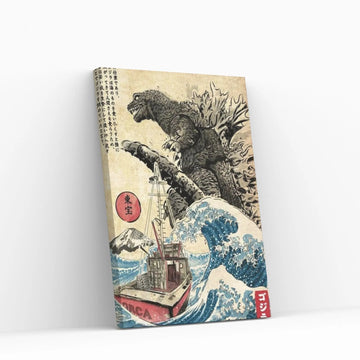 Orca In Japan Woodblock Canvas Wall Art - Y Canvas