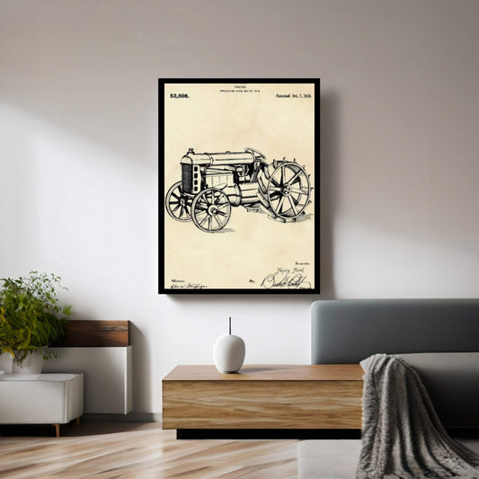 Tractor Patent II Canvas Wall Art - Y Canvas