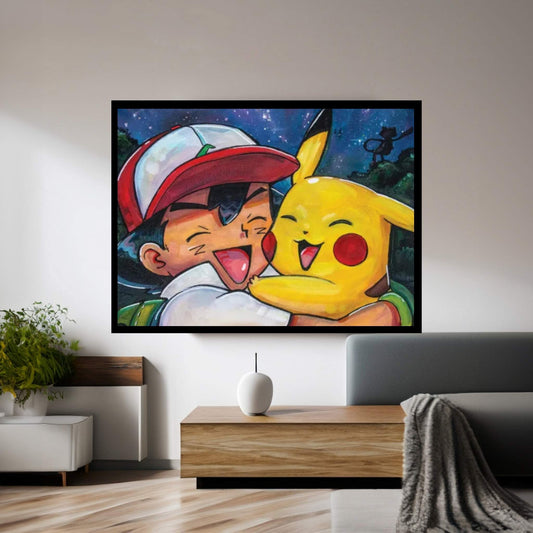 Pokémon - Ash And Pikachu Canvas Wall Art - Y Canvas