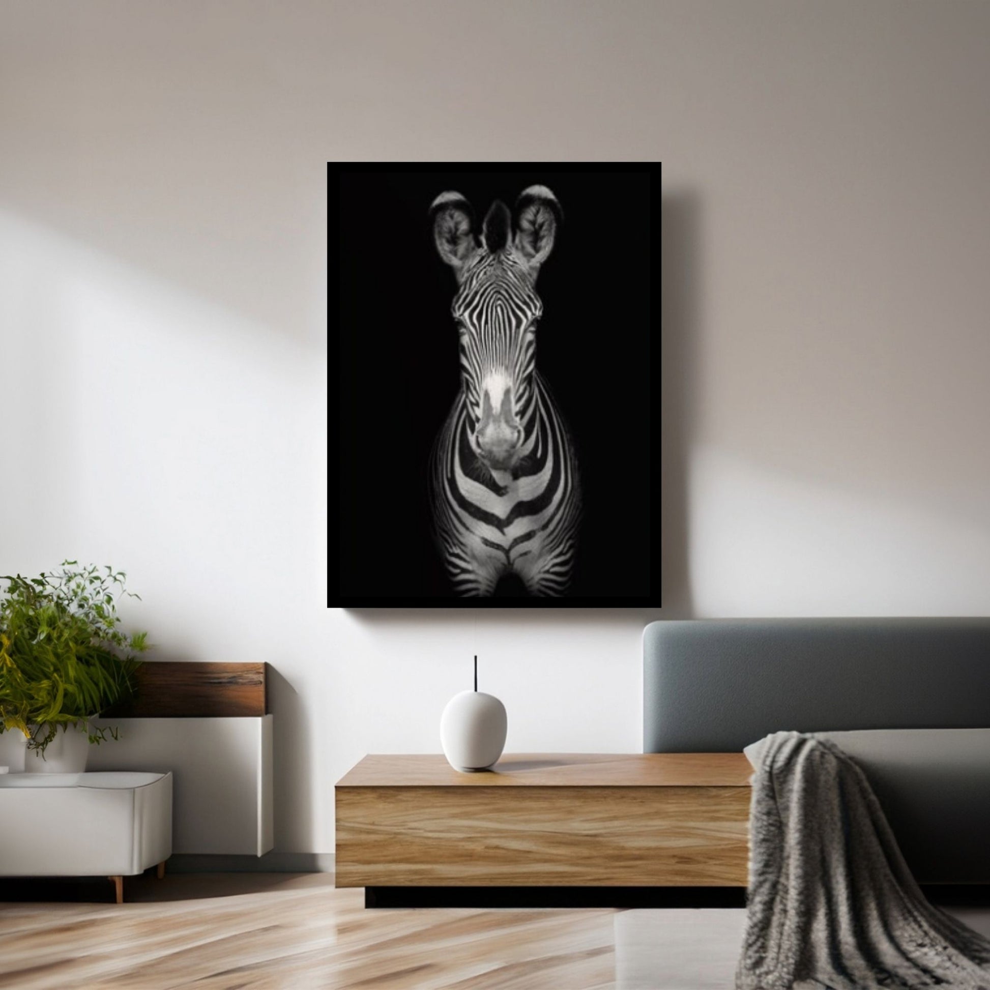 Abstract Animal Zebra Poster Creative Animal Modeling Wall Art, Entrance Decoration - Y Canvas