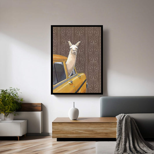 Taxin Llama Canvas Wall Art - Y Canvas